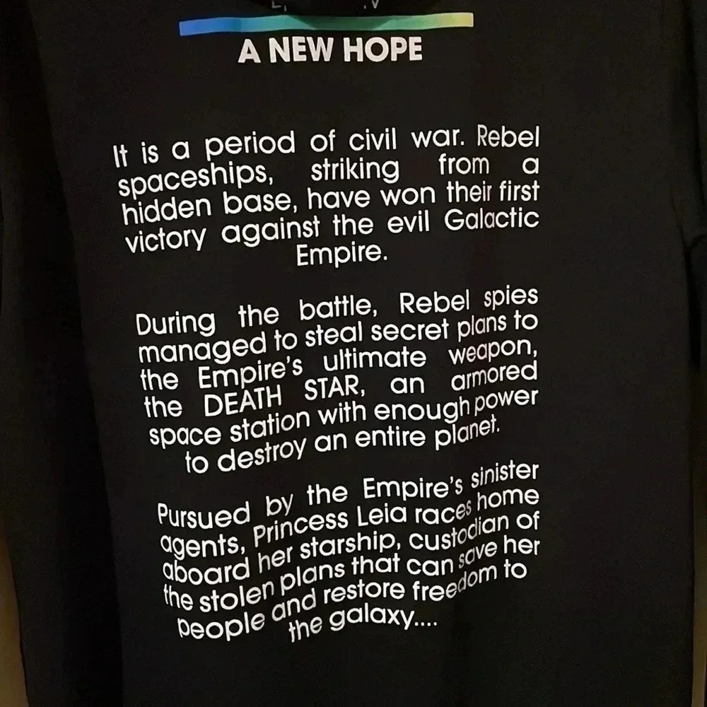 Star Wars Episode IV Hoodie Black Front & Back Graphics Kangaroo Pocket Adult S - Picture 6 of 7